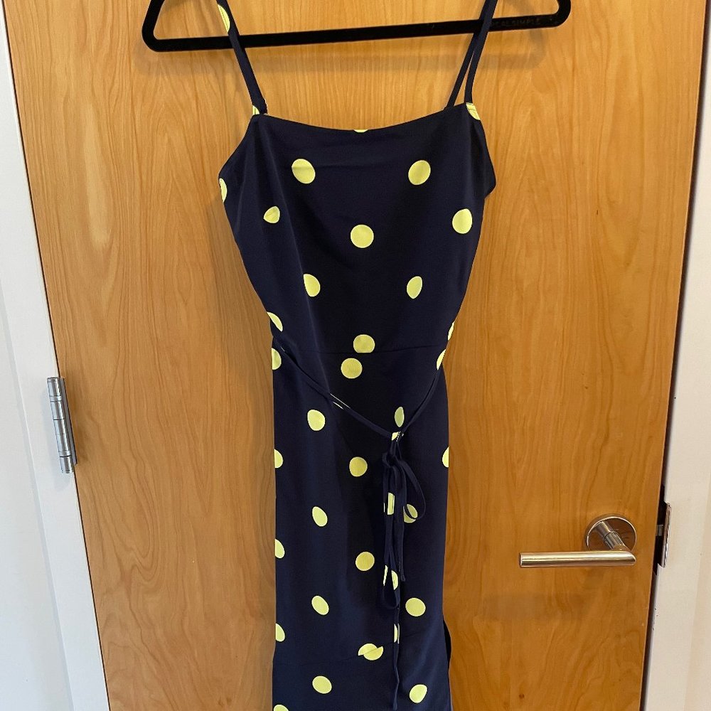 Silk Polka Dot Midi Dress - Size 0